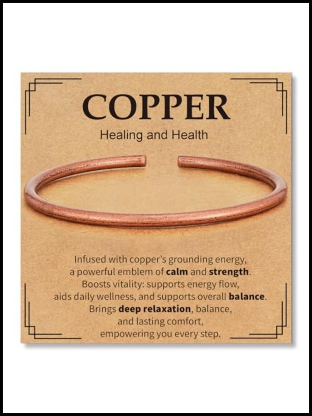 Solid Copper Cuff Bracelet Adjustable Healing Spiritual Jewelry Gift